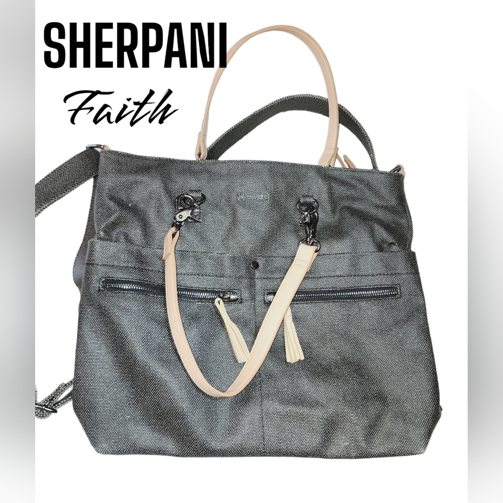 SHERPANI Faith Canvas Tote in Charcoal